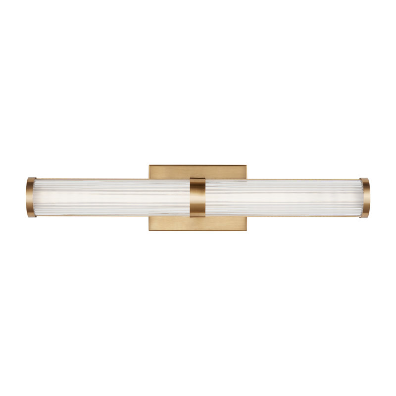 1 - Light LED Vanity Light, 24"H x 4.8"W x 2.8"D, Satin Brass, 24 W