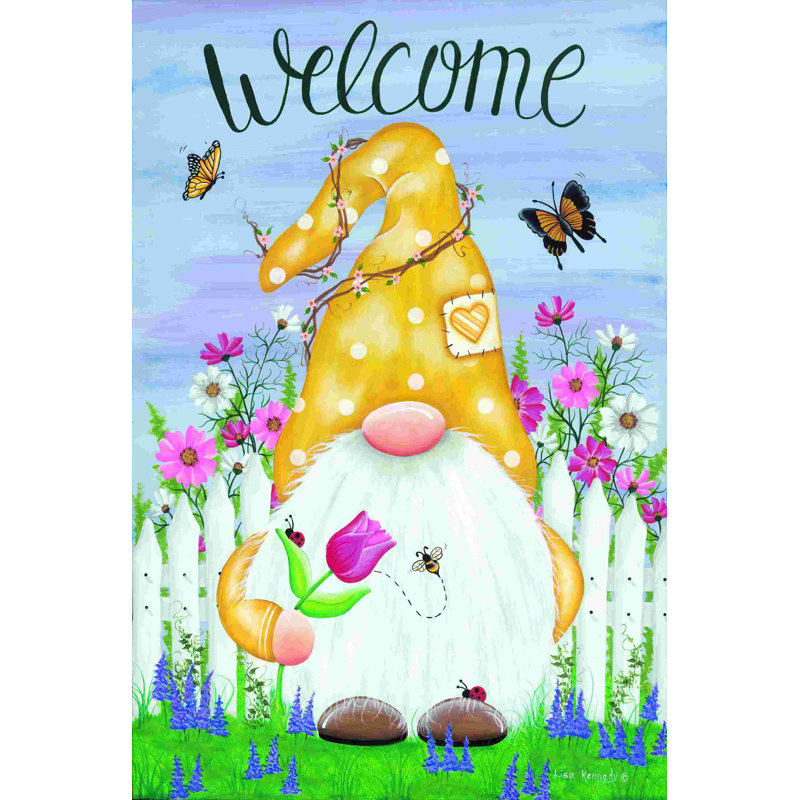 Gnome de jardin printanier 2886162, H 48 po x l 32 po