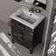 Meuble-lavabo en chêne noir l 24 po x P 18 po Miroir à fermeture douce, nombreuses options de rangement divulguées-1893369974
