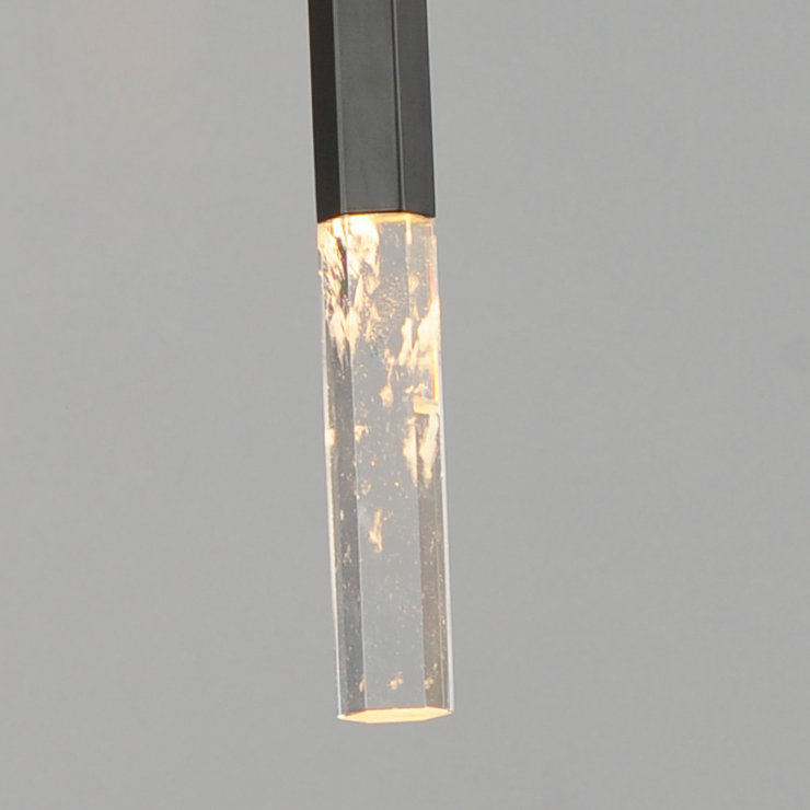Luminaire suspendu 1 lumière diaphane, Noir, H 19,75 po x l 1,5 po x P 1,5 po