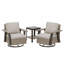 Ensemble de chaises de patio 3 pièces pivotantes en osier avec table d'appoint-120465754