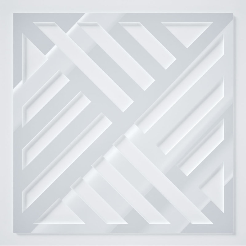 Allen Decorative Fretwork Acrylic Wall Panels, Small, 11 3/8"W x 11 3/8"H x 1/8"T, White, White
