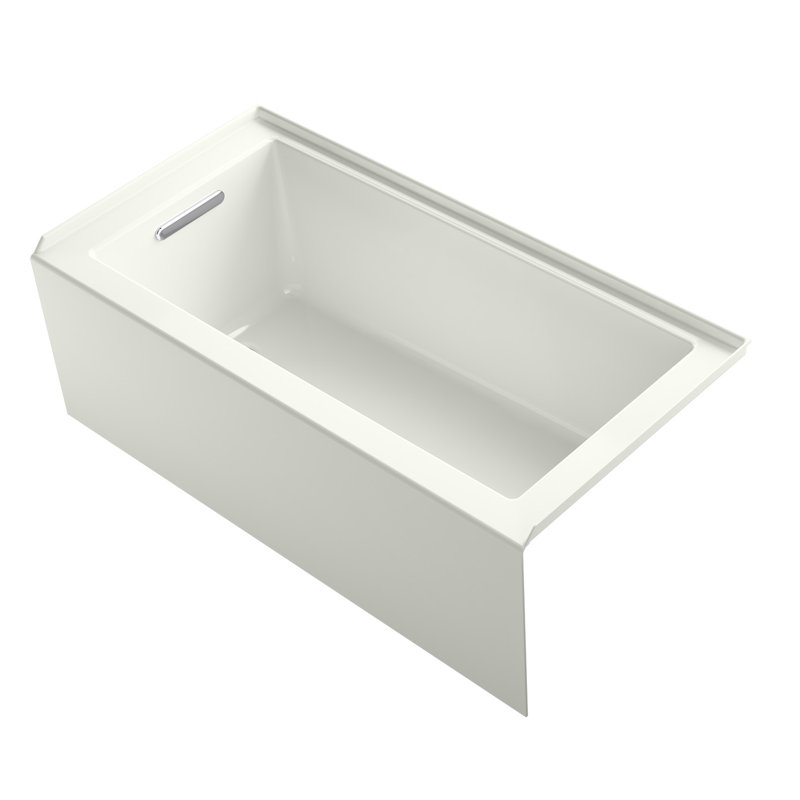 Underscore® 60" x 30" Rectangular Alcove Soaking Bathtub with Slotted Overflow and Integral Apron, Dune, Left