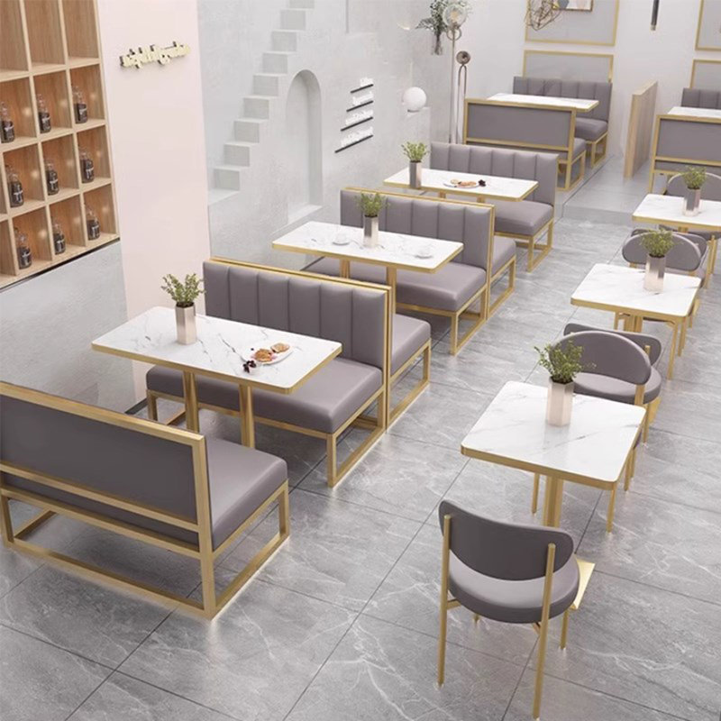 Banc de restaurant moderne et simple (ensemble de 2), Gris