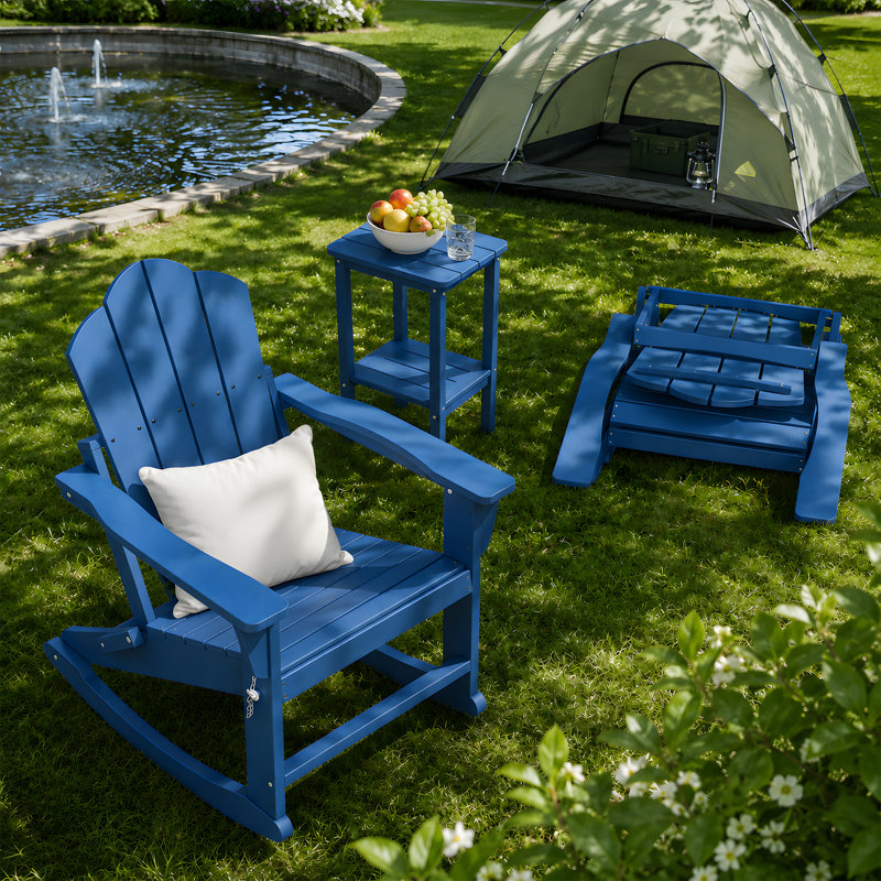 Chaise Adirondack pliante en PEHD, Marine