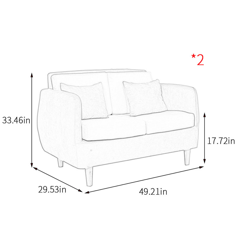 Banc de café décontracté simple 49,21, Coton / lin bleu foncé