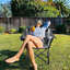 Chaise de camping surdimensionnée Steban, chaise pliante avec soucoupe lune et chaise pliante robuste