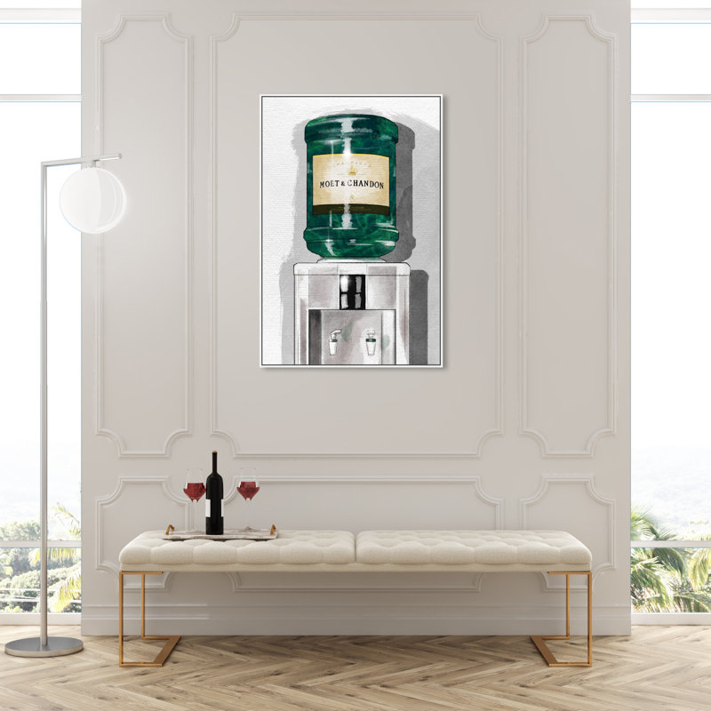Drinks And Spirits " Drinks And Spirits Champagne For Days, Glam Green " by Oliver Gal, 30" H x 45" W x 1.5" D