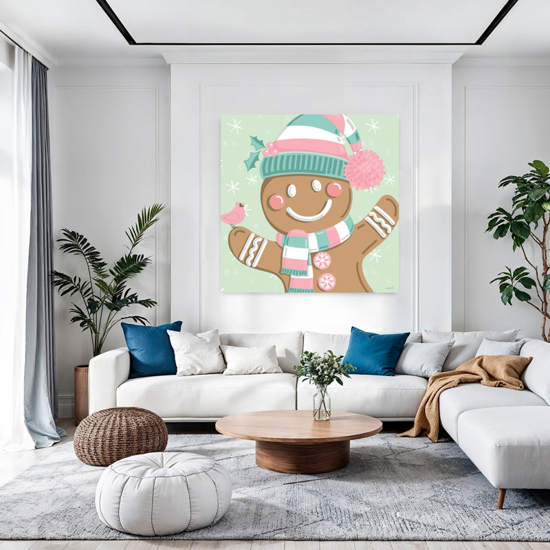 Festive Christmas, art abstrait hivernal contemporain pastel, H 48 po x l 48 po