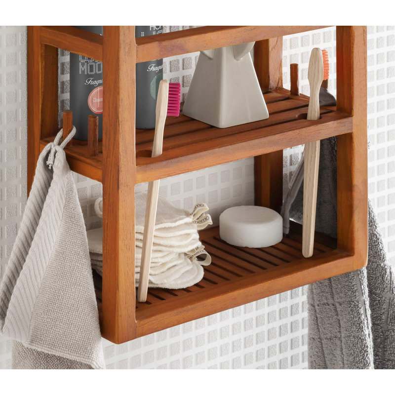 Kyndl Teak Solid Wood Bracket Shelf