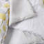 Édredon simple TG - imprimé botanique à feuilles jaunes et grises, microfibre ultra douce, drap-housse à poche latérale, comprend édredon, taies décoratives, draps, taies d'oreiller, lit lavable à la machine avec