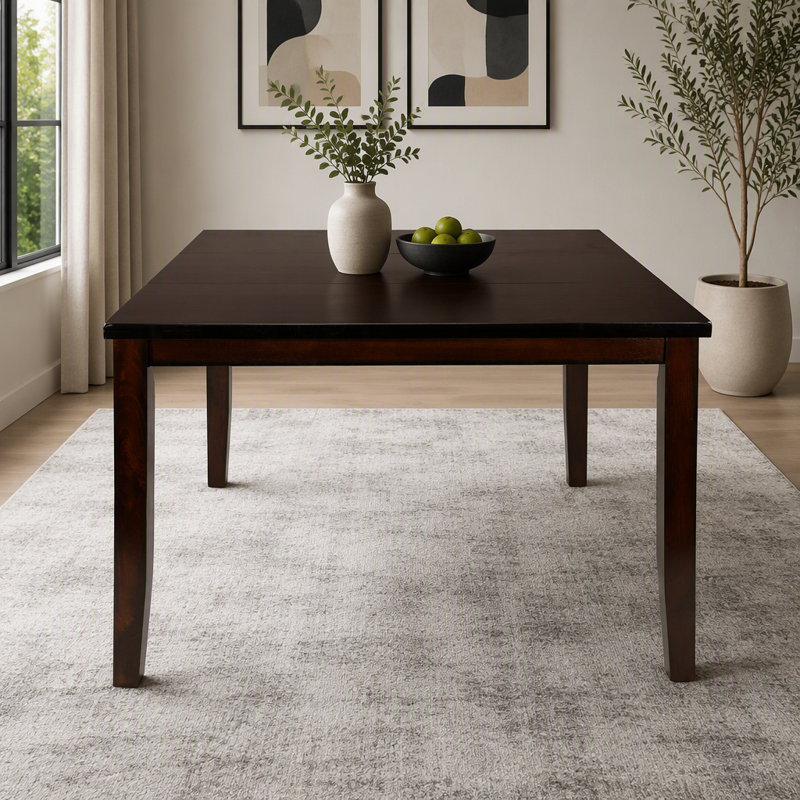 Table de salle à manger à hauteur de comptoir en cerisier avec placage de manguier