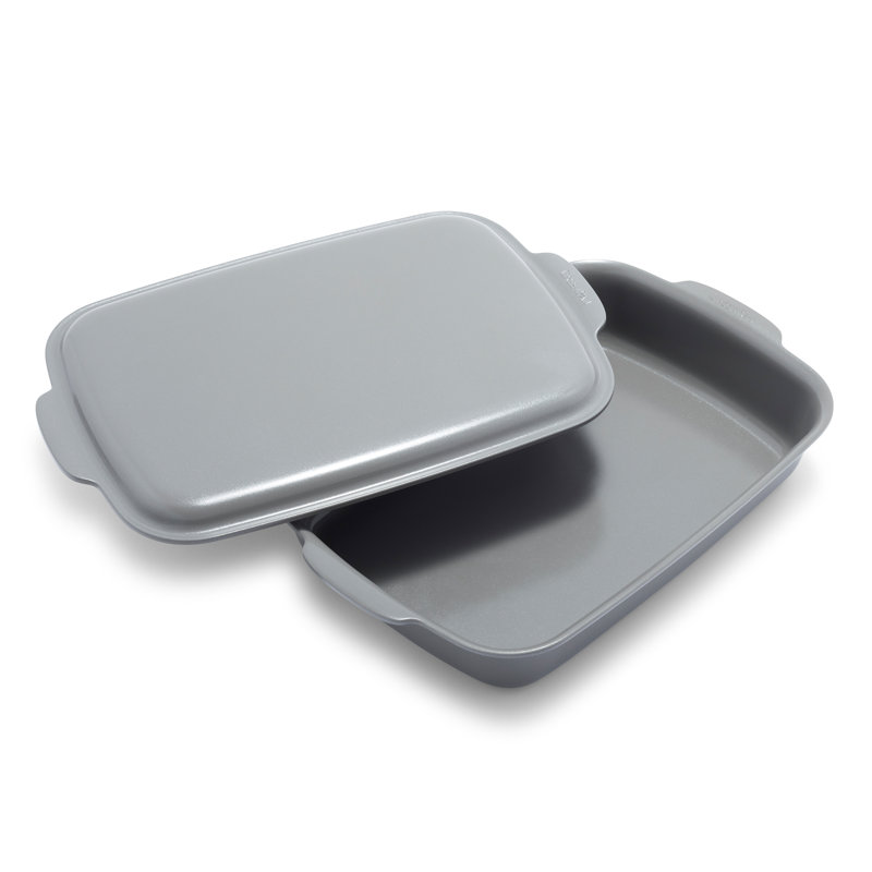 GreenPan Premiere Ovenware Healthy Ceramic Nonstick 14.6" x 9.5" Rectangular Baking Pan with Lid