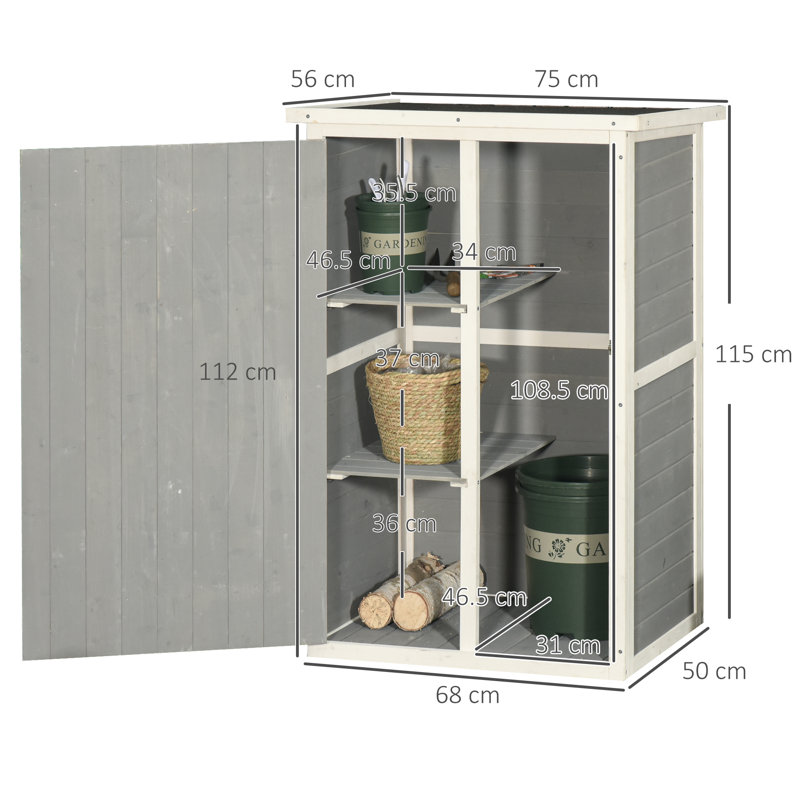 Brixton Rustic Wooden Small Shed With Waterproof Finish And Tilt Roof