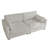 Bentura Upholstered Sea Salt Grey Corduroy Modular Sofa with Pillow Back and Solid Wood Legs-463563710