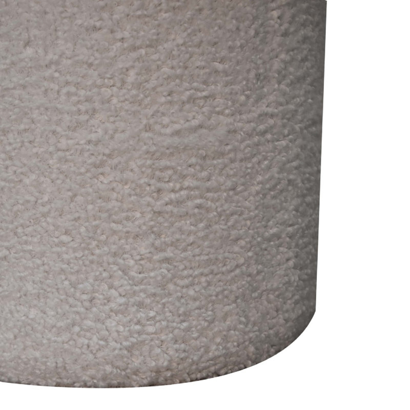 Banujan 44cm Wide Round Solid Colour Footstool Ottoman, White