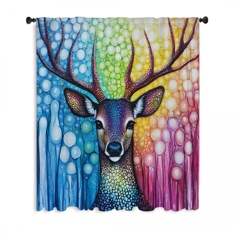 Rideaux de fenêtre Rainbow Deer, L 50 po x L 84 po