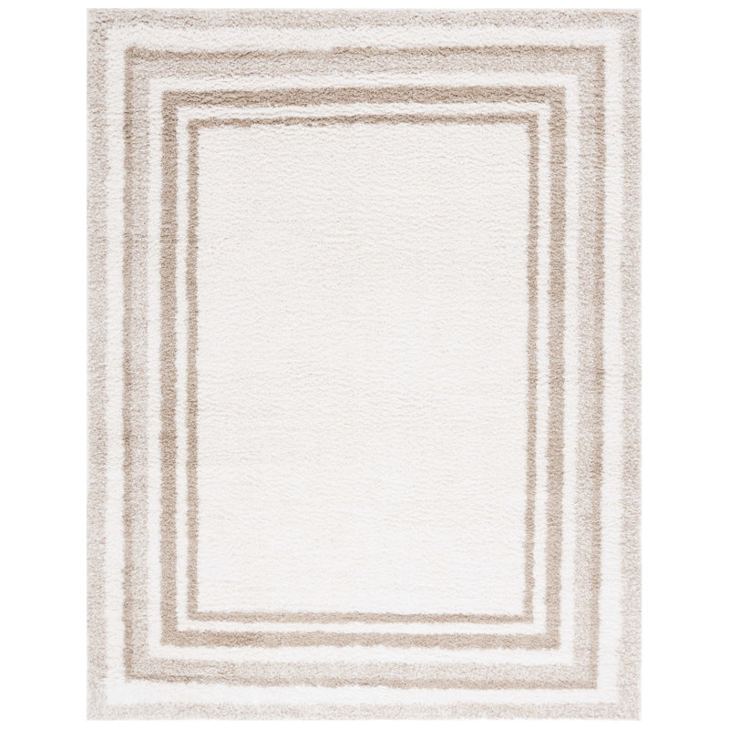 Lucyanna Border & Stripe Shag 200 Performance Striped Rug, Rectangle 4'5" x 6'5"