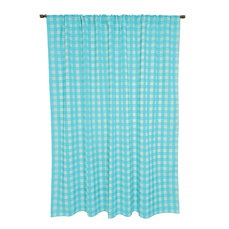 Rideau de fenêtre Popeline, Turquoise, L 58 po x L 72 po