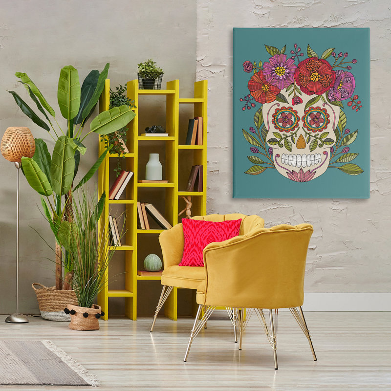 "Floral Sugar Skull" par Valentina Harper, H 48 po x l 36 po