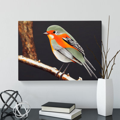 Enchanting Robin Bird - Wrapped Canvas