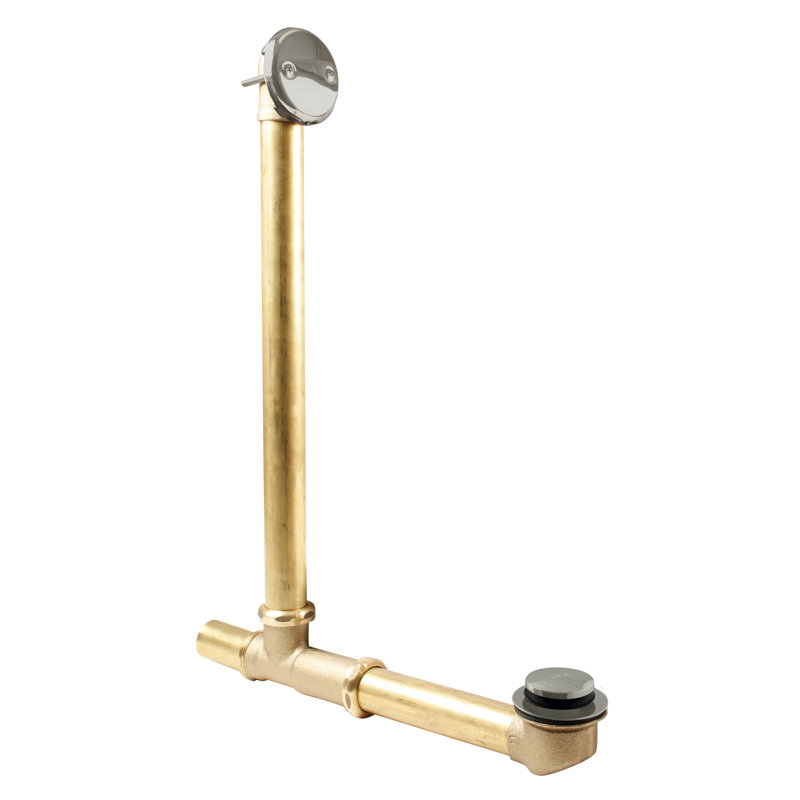 Ensemble de drain de baignoire à dessus de pied avec trop-plein à 2 trous, Nickel satiné