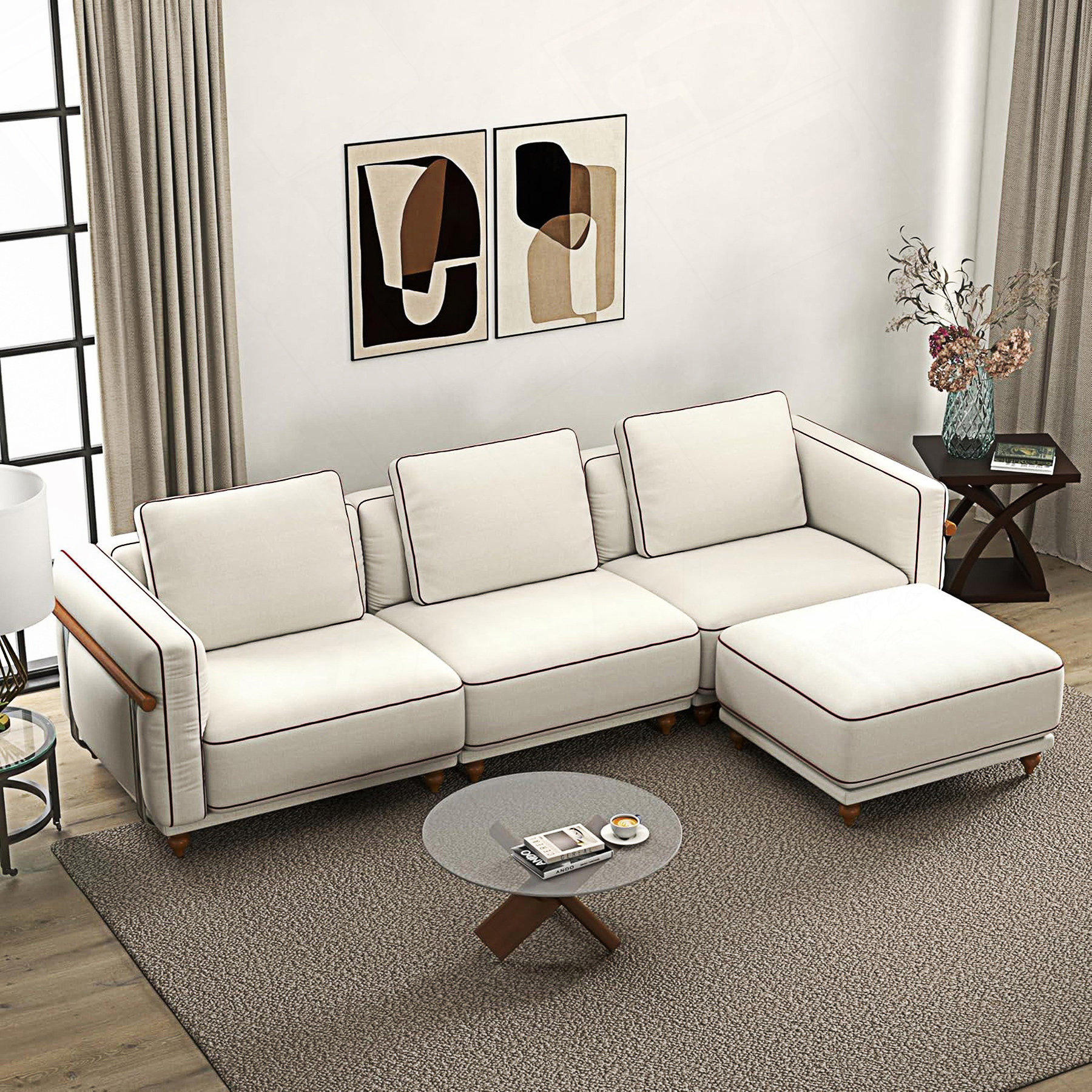 Canora Grey Modular Sectional Sofa, Luxury Cloud Sofa With Ottoman ...