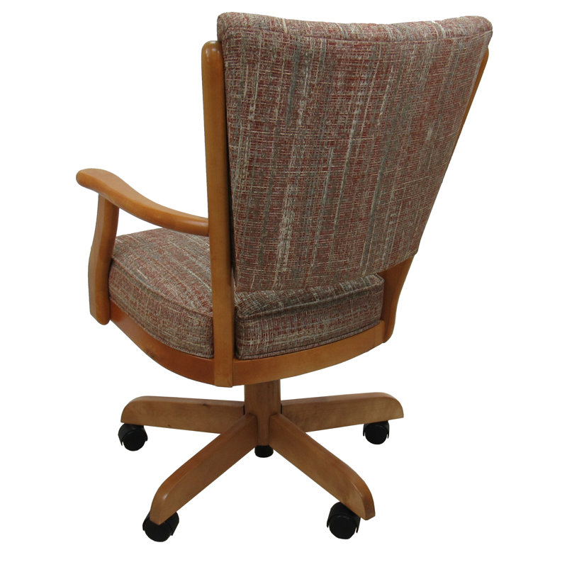 Chaise pivotante en bois avec accoudoirs Danyael, Watusi Madder