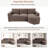 Sectionals With Storage Usb, Chenille 84.6 Inch Modern Home Sofa