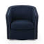 Élégant fauteuil bleu pivotant - Fauteuil confortable 100% lin avec profondeur de 33,5 po