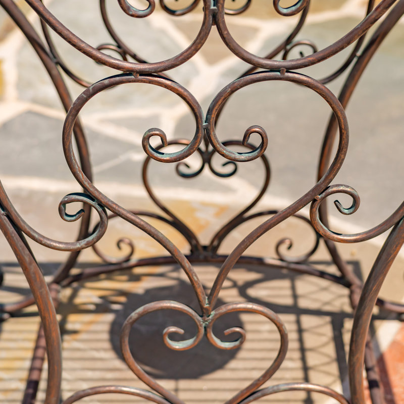 43in. Rectangular Mosaic Iron Table, Brown