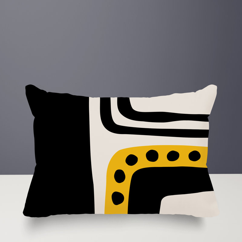 Coussin lombaire réversible intérieur / extérieur Sofi Minimalist, H 14 po x l 20 po, Jaune