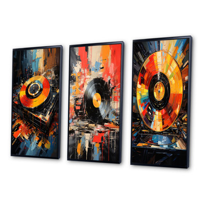 " Popart Vinyl Record Reverie " 3 - Pieces