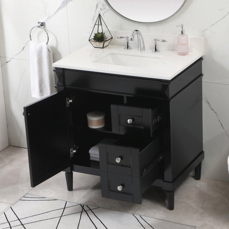 Ensemble de meuble-lavabo simple 32 po Readington, Noir