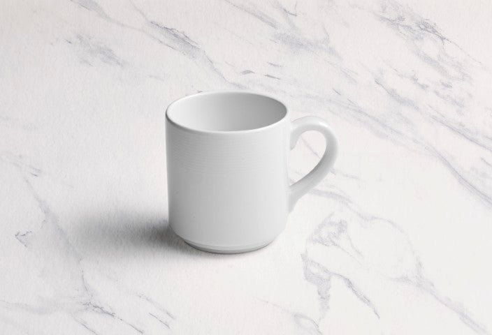 ORBA Premium Porcelain Stackable Coffee Mug | Ivory | 10oz | Microwave & Dishwasher Safe