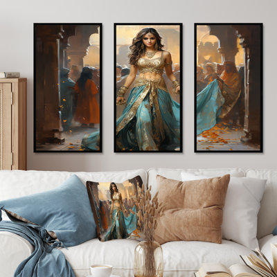 «Blue and Gold Belly Dancer - Dance», art mural