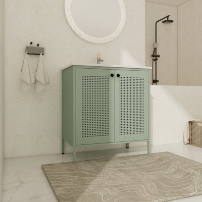 Ensemble de meuble-lavabo simple 30,03 po avec plateau en céramique Espedita