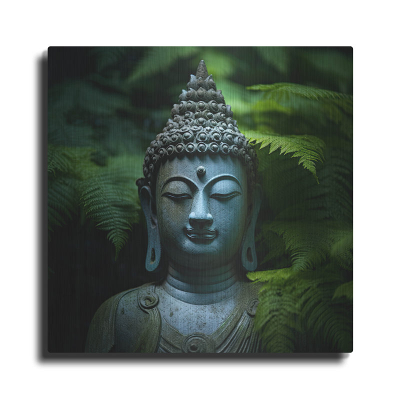 «Buddha 1» par Cameron Gray, art mural en métal, H 12 po x l 12 po
