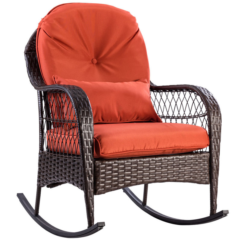 Chaise berçante en osier avec coussin Myrtlewood