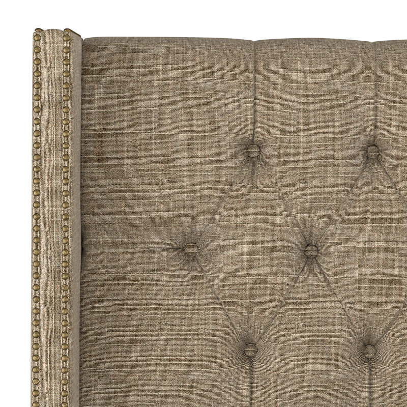 Casstown Upholstered Bed, King, Zuma Natural Textured Linen