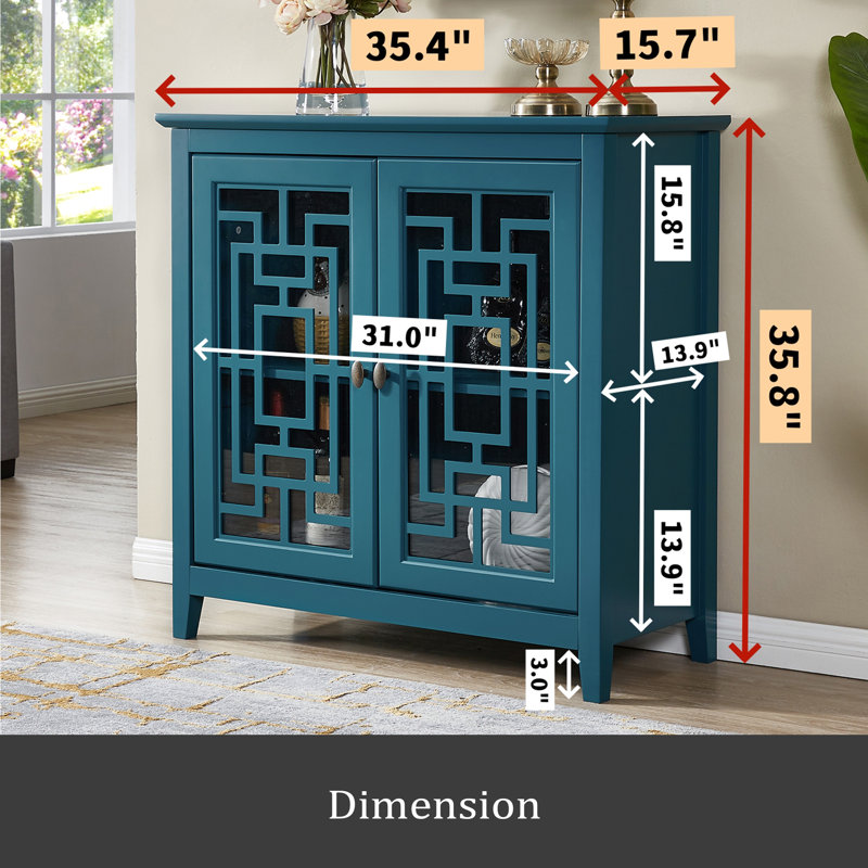 Armoire de rangement, buffet Buffet, bleu sarcelle