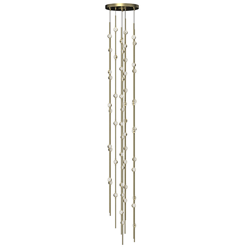 Constellation 55 - Light LED Pendant, Clear, Satin Brass, 3000K