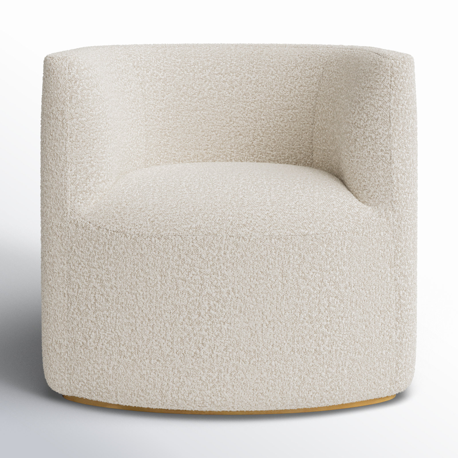 Brookport Boucle Upholstered Barrel Chair, Ivory Boucle