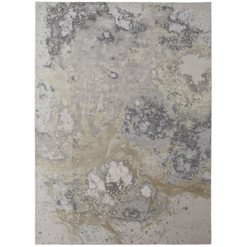 Tapis abstrait gris 5 pi x 8 pi