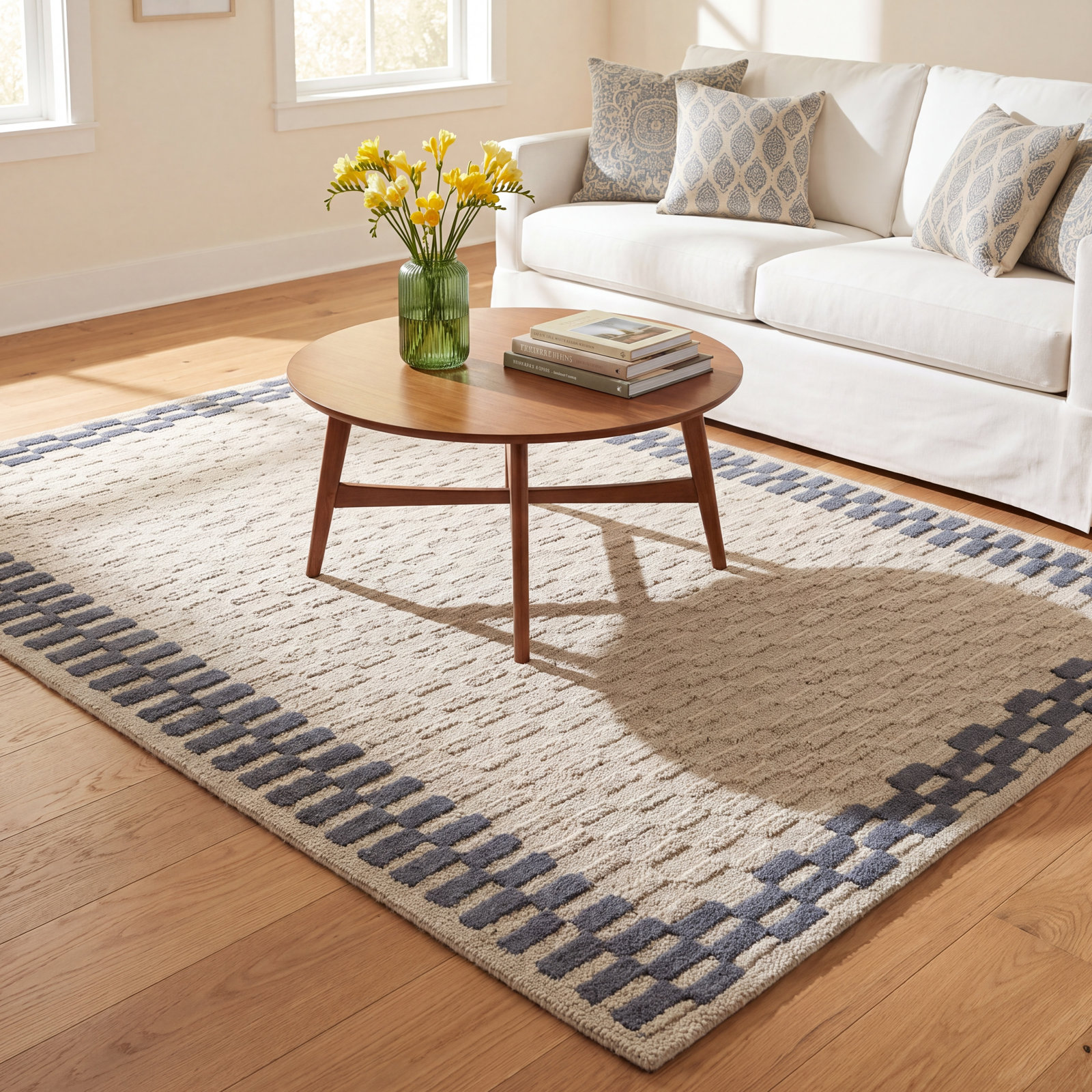 Hand-Tufted Geometric Pattern Rug, Runner 2'6" x 8'