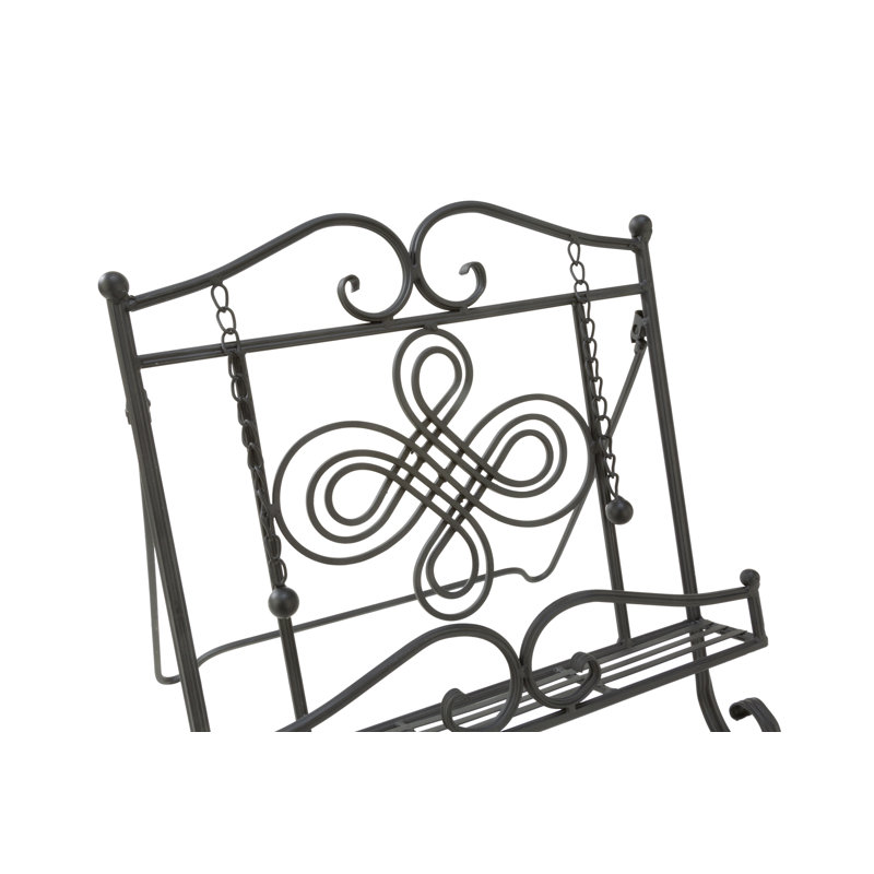Swirl Design Metal Cookbook Stand, 13.5" H x 13" W x 10.25" D, Black