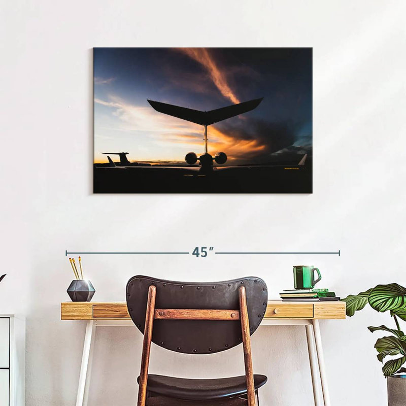 Mehar Private Jet Silhouette, 24" H x 36" W