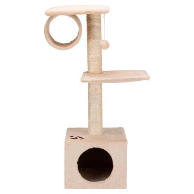 TRIXIE San Fernando 41.7" Cat Tree, 3-Level Cat Tower, Sisal Scratching Posts, Plush Condos, Tunnel, Dangling Cat Toy
