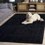 Tapis noir en laine / coton touffeté à la main Rodeo Drive 678-107495704