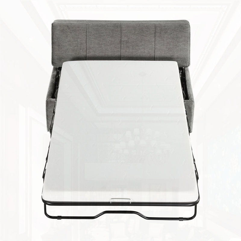 Lit simple avec repose-pieds pliant, Gris foncé